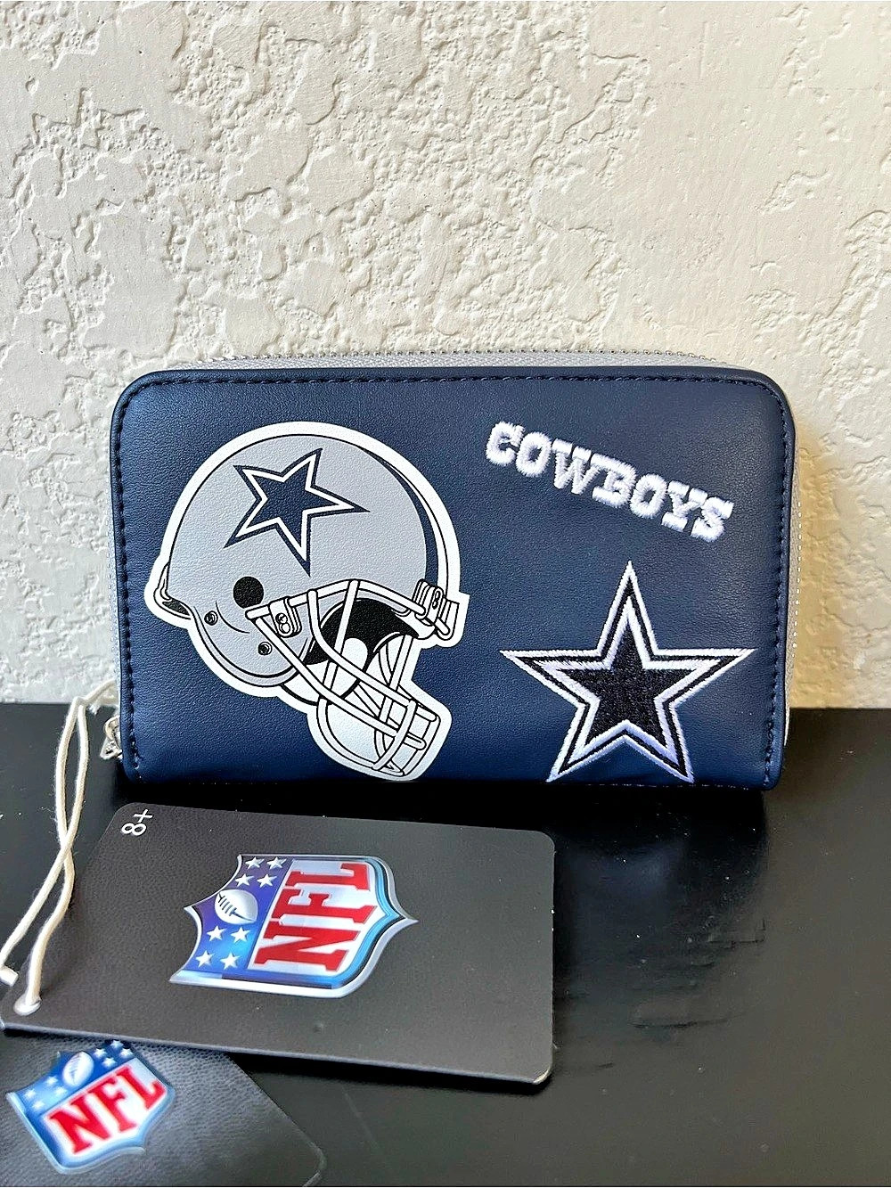 Loungefly NFL Dallas Cowboys Zip-Around Wallet Blue/White - NWT